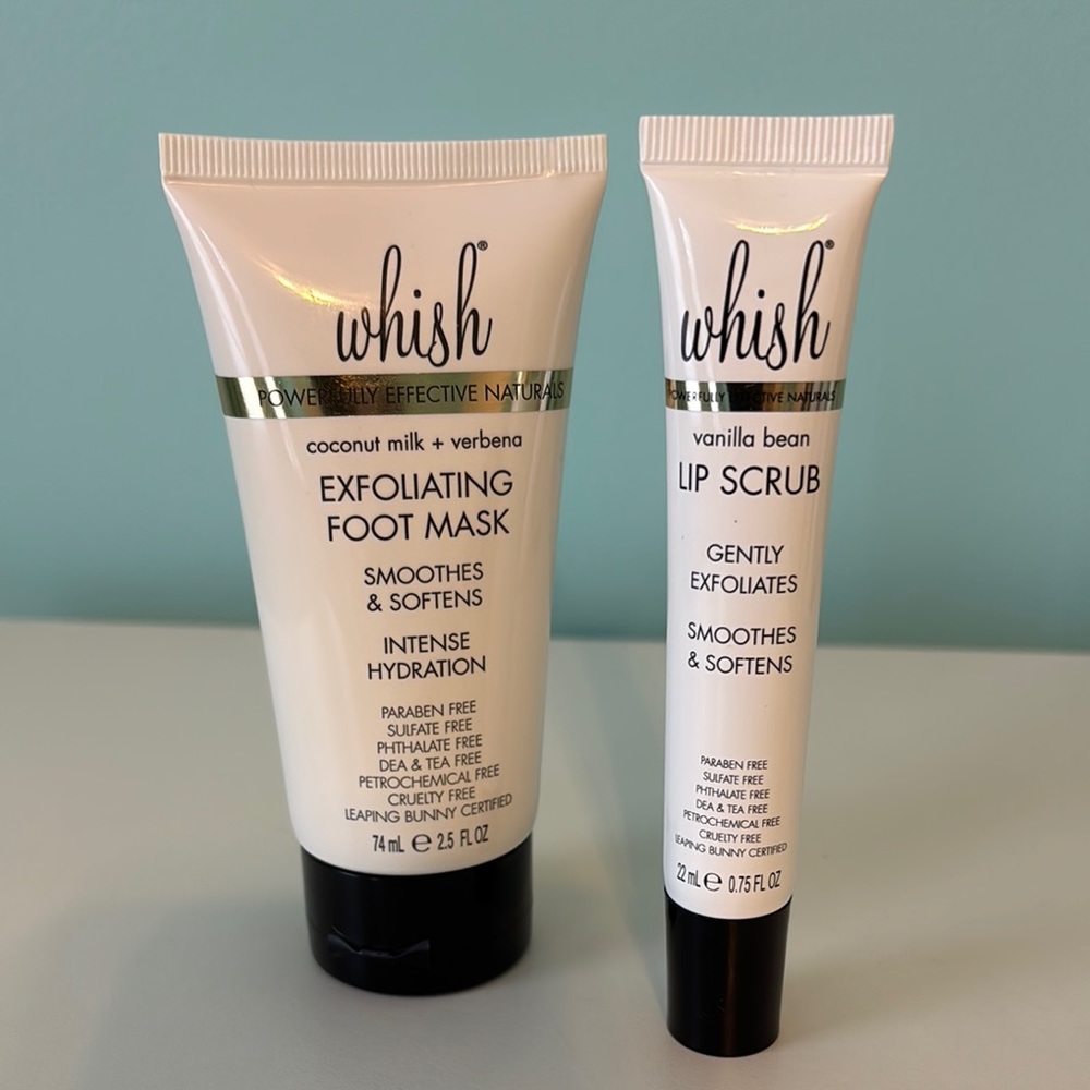 Whish Exfoliating Foot Mask and Lip Scrub Set